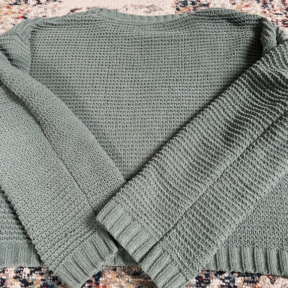 Primark Girl Olive Textured Crew Neck Sweater - Picture 5 of 5